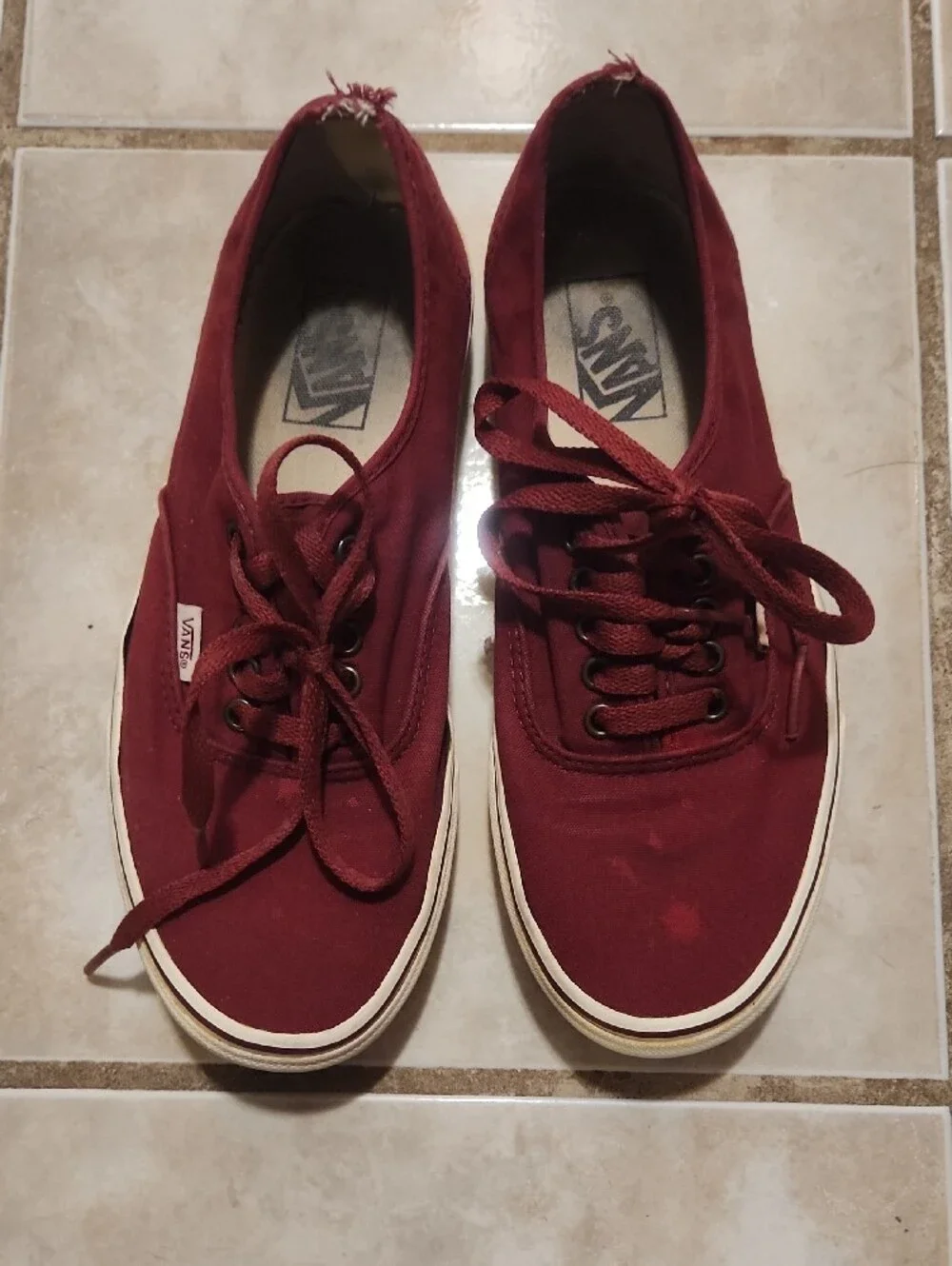Vans Men's Burgundy Canvas Lace-Up Sneakers